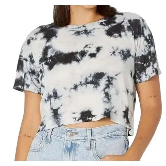 Splendid Tie Dye Cropped T Shirt with Hair Scrunchie X SMALL (3666) - Picture 1 of 7